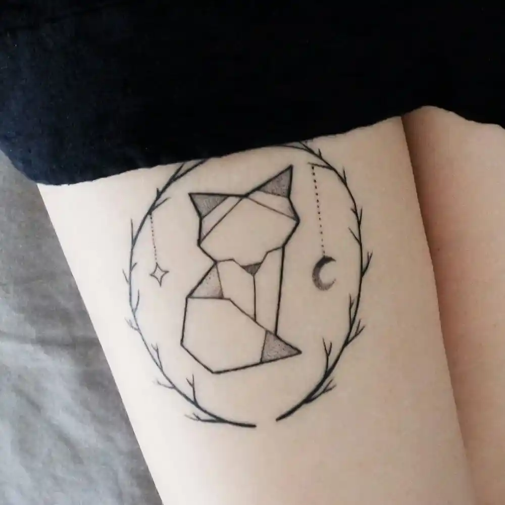 A geometric fox tattoo