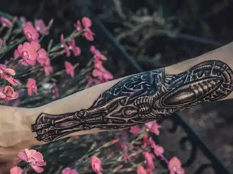 A skeleton animal tattoo