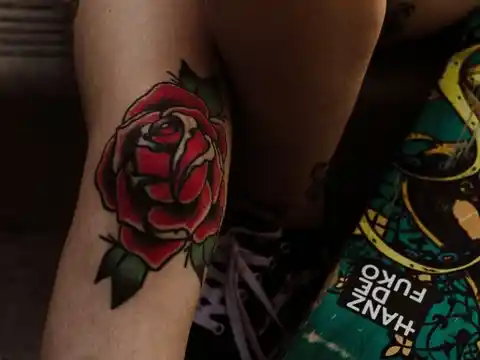 A colourful rose tattoo