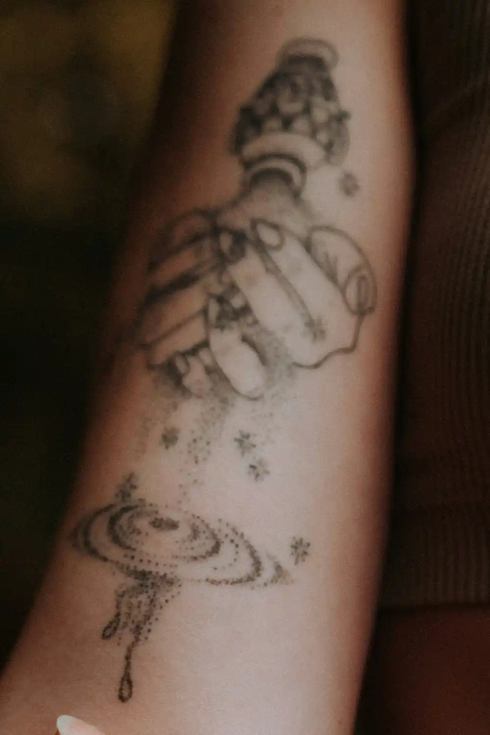 A spiritual tattoo on an arm