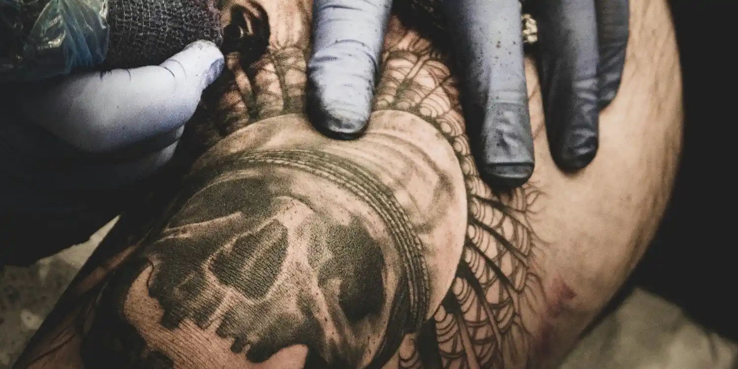 A skull tattoo